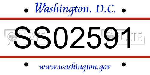 SS02591 District Of Columbia License Plate
