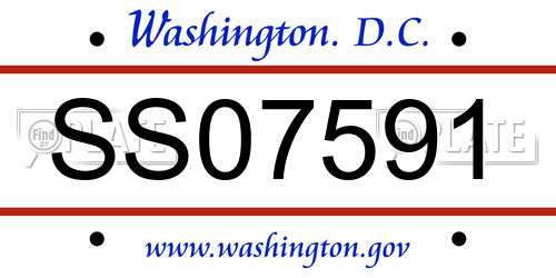 SS07591 District Of Columbia License Plate