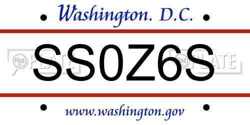 SS0Z6S District Of Columbia License Plate