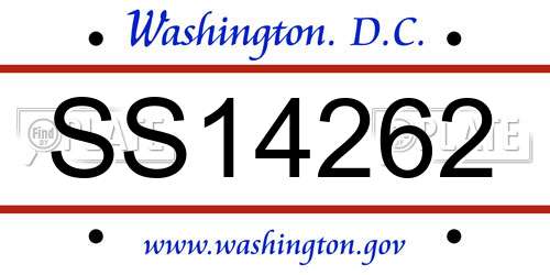 SS14262 District Of Columbia License Plate