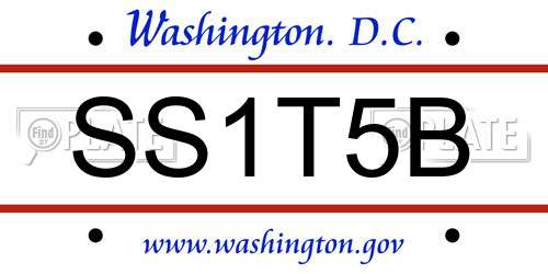 SS1T5B District Of Columbia License Plate