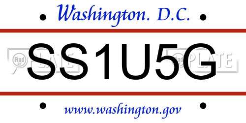 SS1U5G District Of Columbia License Plate