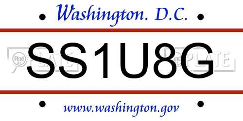 SS1U8G District Of Columbia License Plate