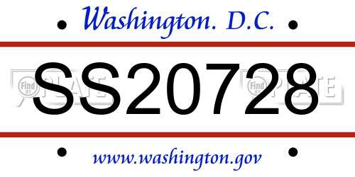 SS20728 District Of Columbia License Plate