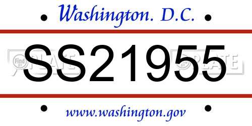 SS21955 District Of Columbia License Plate