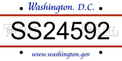 SS24592 District Of Columbia License Plate