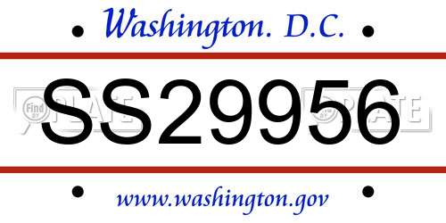 SS29956 District Of Columbia License Plate