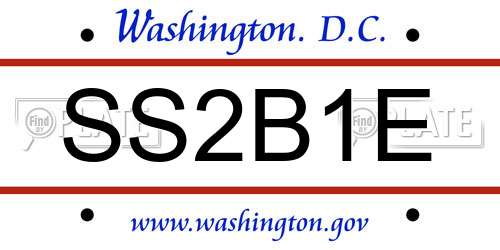 SS2B1E District Of Columbia License Plate
