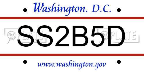 SS2B5D District Of Columbia License Plate