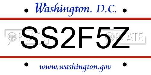 SS2F5Z District Of Columbia License Plate