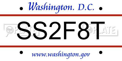 SS2F8T District Of Columbia License Plate