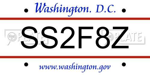 SS2F8Z District Of Columbia License Plate