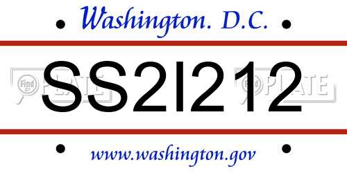 SS2I212 District Of Columbia License Plate