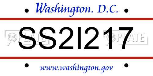 SS2I217 District Of Columbia License Plate