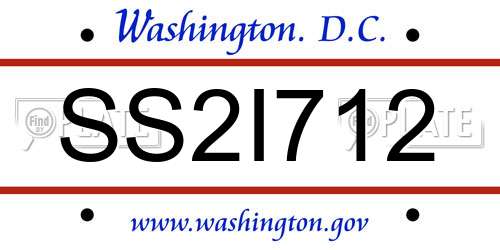 SS2I712 District Of Columbia License Plate
