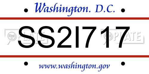 SS2I717 District Of Columbia License Plate