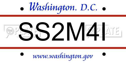 SS2M4I District Of Columbia License Plate