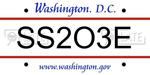 SS2O3E District Of Columbia License Plate