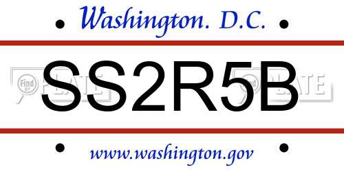 SS2R5B District Of Columbia License Plate