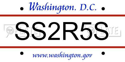 SS2R5S District Of Columbia License Plate