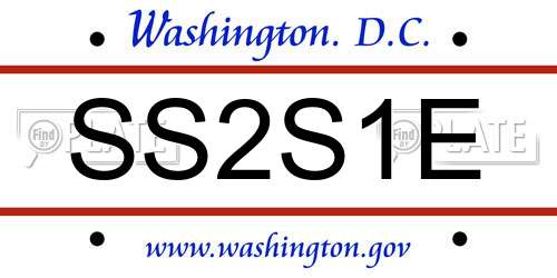 SS2S1E District Of Columbia License Plate