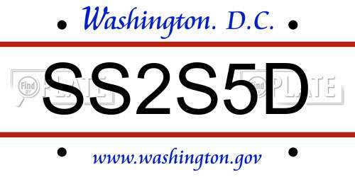 SS2S5D District Of Columbia License Plate