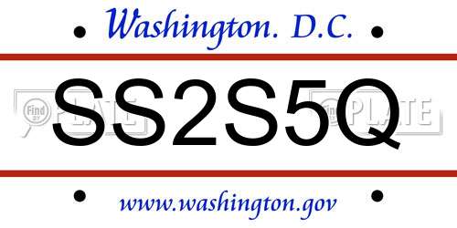 SS2S5Q District Of Columbia License Plate