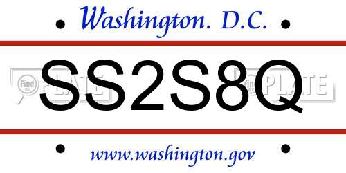 SS2S8Q District Of Columbia License Plate
