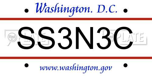 SS3N3C District Of Columbia License Plate