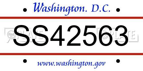 SS42563 District Of Columbia License Plate