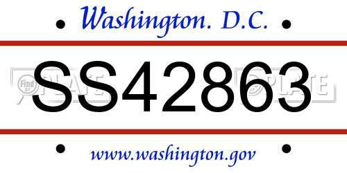 SS42863 District Of Columbia License Plate