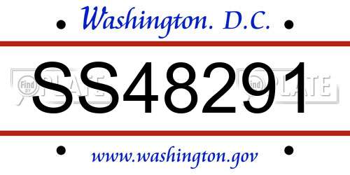 SS48291 District Of Columbia License Plate