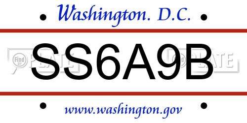 SS6A9B District Of Columbia License Plate