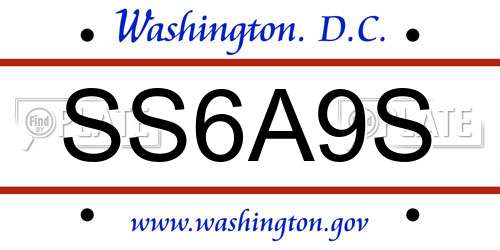 SS6A9S District Of Columbia License Plate
