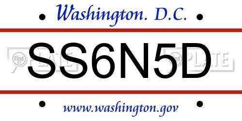 SS6N5D District Of Columbia License Plate