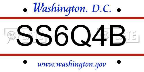 SS6Q4B District Of Columbia License Plate