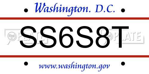 SS6S8T District Of Columbia License Plate