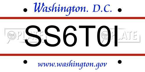 SS6T0I District Of Columbia License Plate