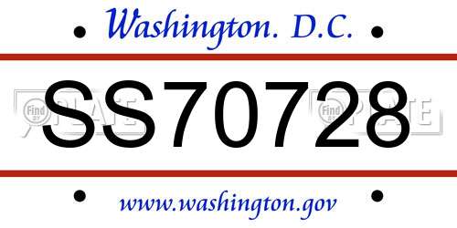 SS70728 District Of Columbia License Plate