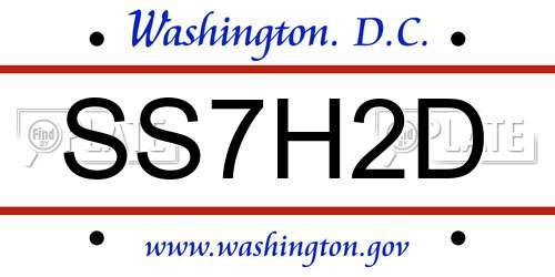 SS7H2D District Of Columbia License Plate