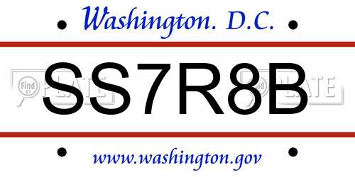SS7R8B District Of Columbia License Plate