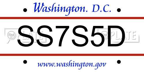 SS7S5D District Of Columbia License Plate