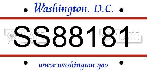 SS88181 District Of Columbia License Plate