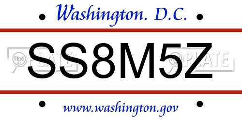 SS8M5Z District Of Columbia License Plate