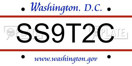 SS9T2C District Of Columbia License Plate