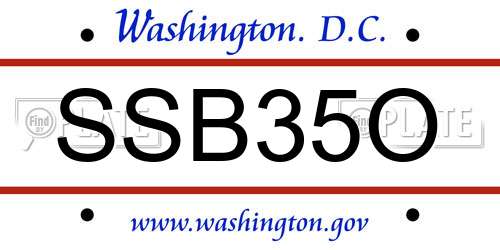 SSB35O District Of Columbia License Plate