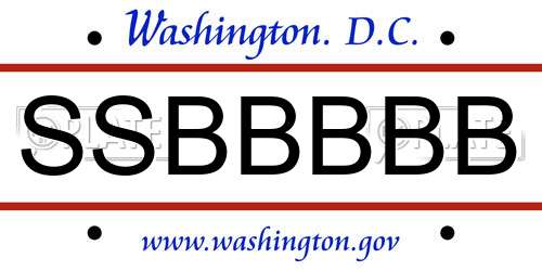 SSBBBBB District Of Columbia License Plate