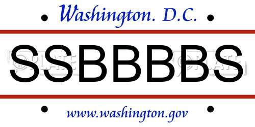 SSBBBBS District Of Columbia License Plate