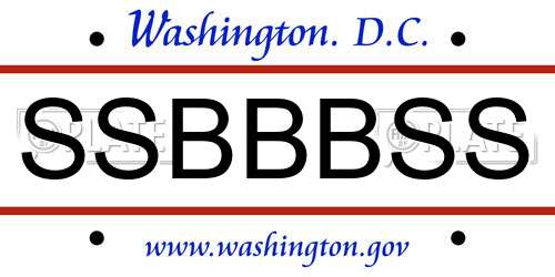 SSBBBSS District Of Columbia License Plate