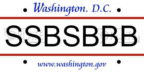 SSBSBBB District Of Columbia License Plate